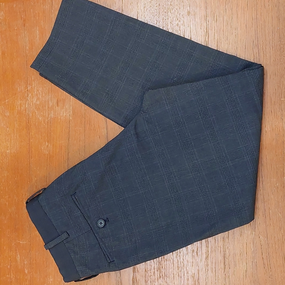 Uniqlo Blue Gray Plaid Slim Cropped Pants Size S